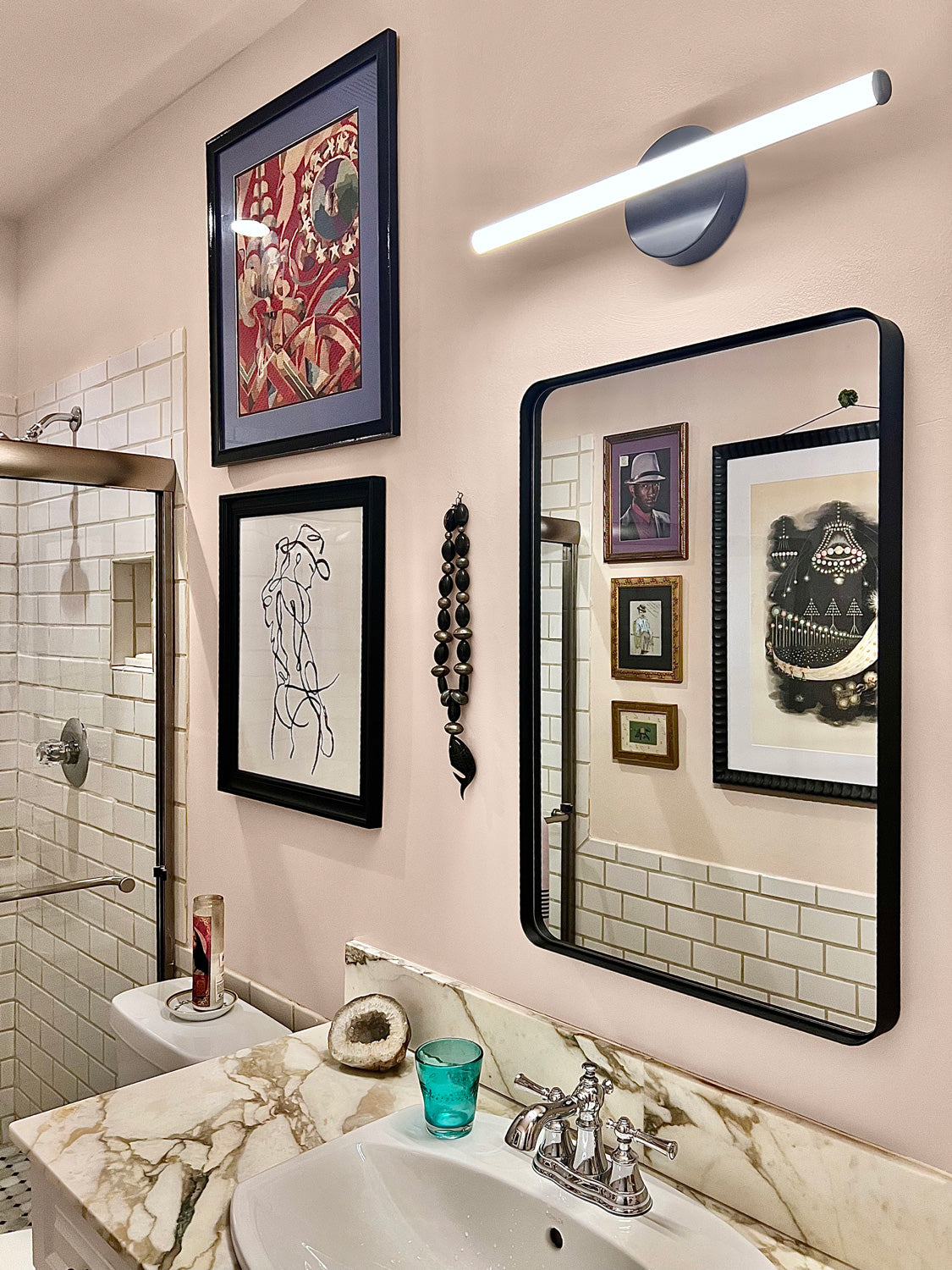 bathroom painted pink