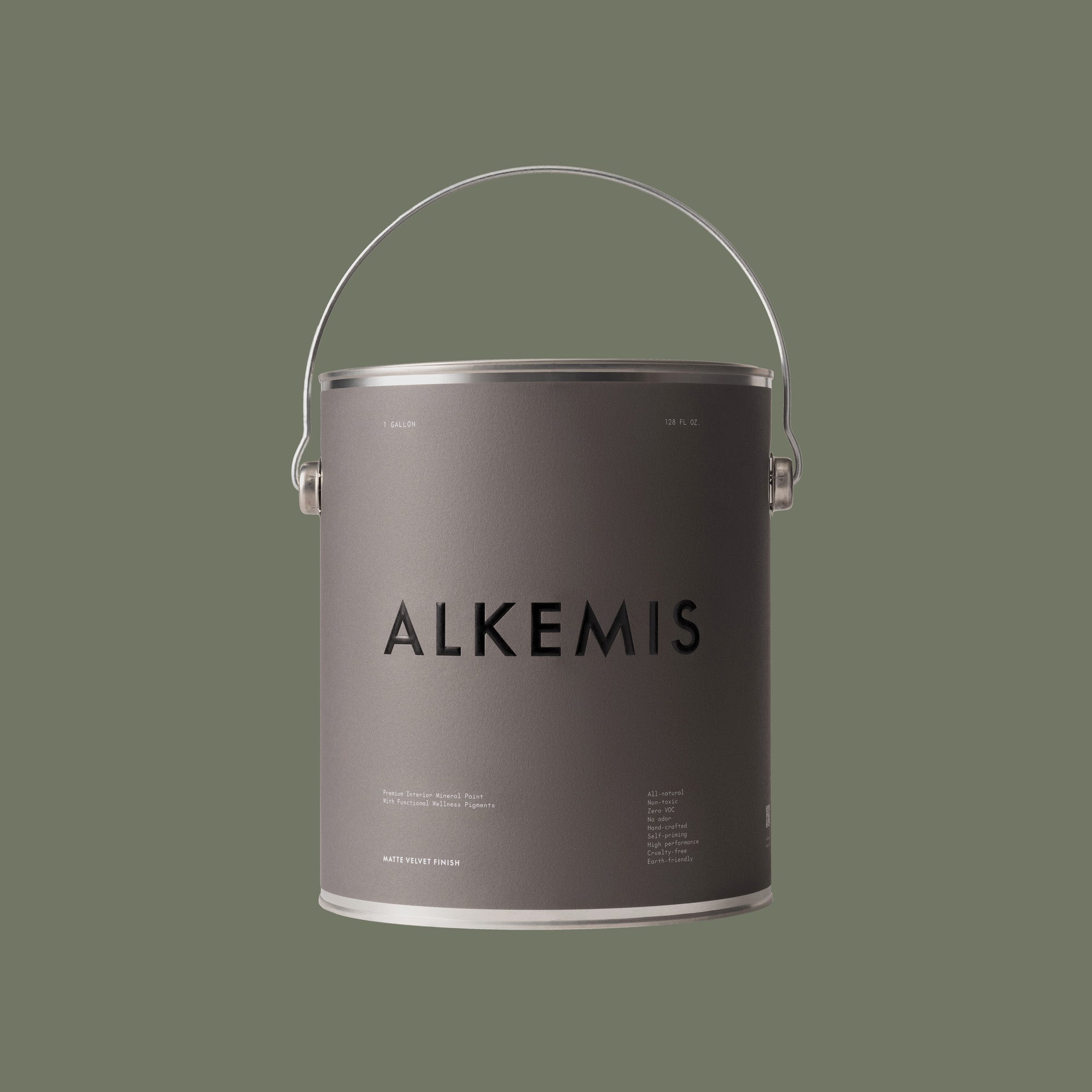 Alkemis green paint can